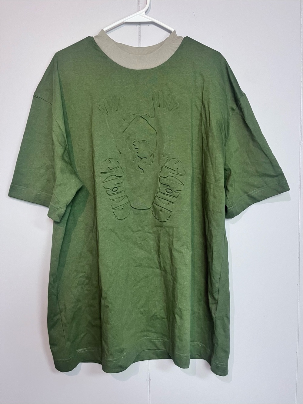 Clints Step Correct Embossed Heavyweight Oversized T-Shirt XL Green Streetwear